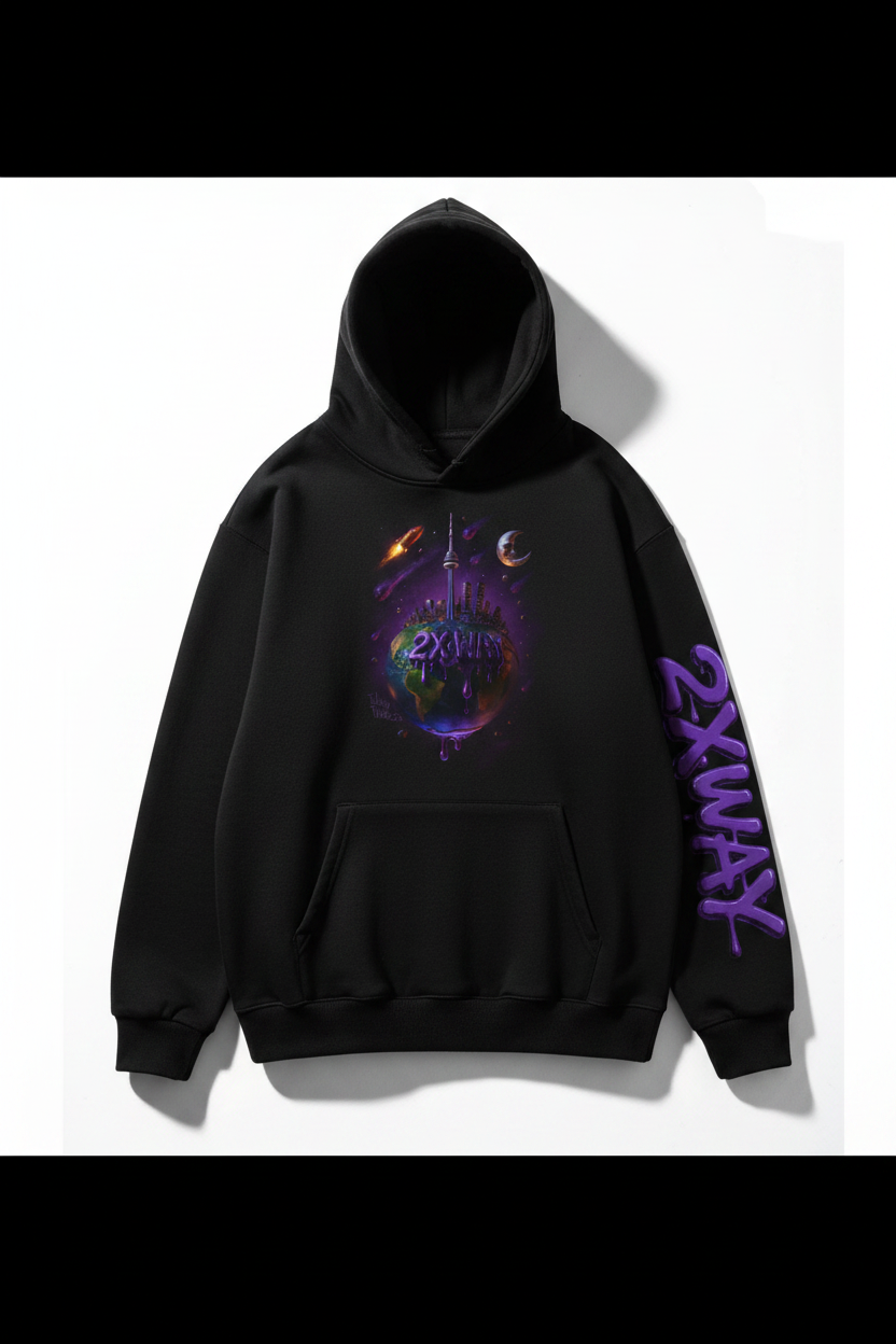 2XWay Black Hoodie — Sleeve